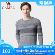 Camel nam mặc Xuân Thu xu hướng thời trang trẻ cơ thể tròn cổ áo sọc áo len top áo len đáy áo len của nam giới.