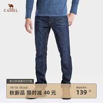 Camel mens spring and autumn new mens casual casual washed jeans middle-aged straight loose trousers tide