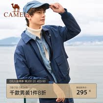 Camel mens spring and autumn new double-sided wear mens Korean version of the frock large pocket cotton jacket mens wild trend