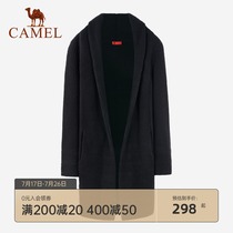 Camel mens autumn and winter mens solid color lapel cardigan jacket sweater couple casual sweater men and women