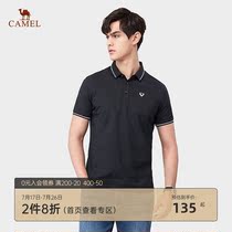 Camel mens 2021 summer lapel top Simple solid color Polo short sleeve business fashion T-shirt men