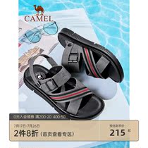 Camel mens shoes summer new sandals men cool drag two wear cowhide beach shoes business trend casual shoes