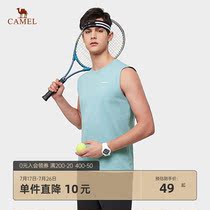 Camel mens sleeveless sports vest mens 2021 summer new breathable wear solid color home leisure fitness clothing