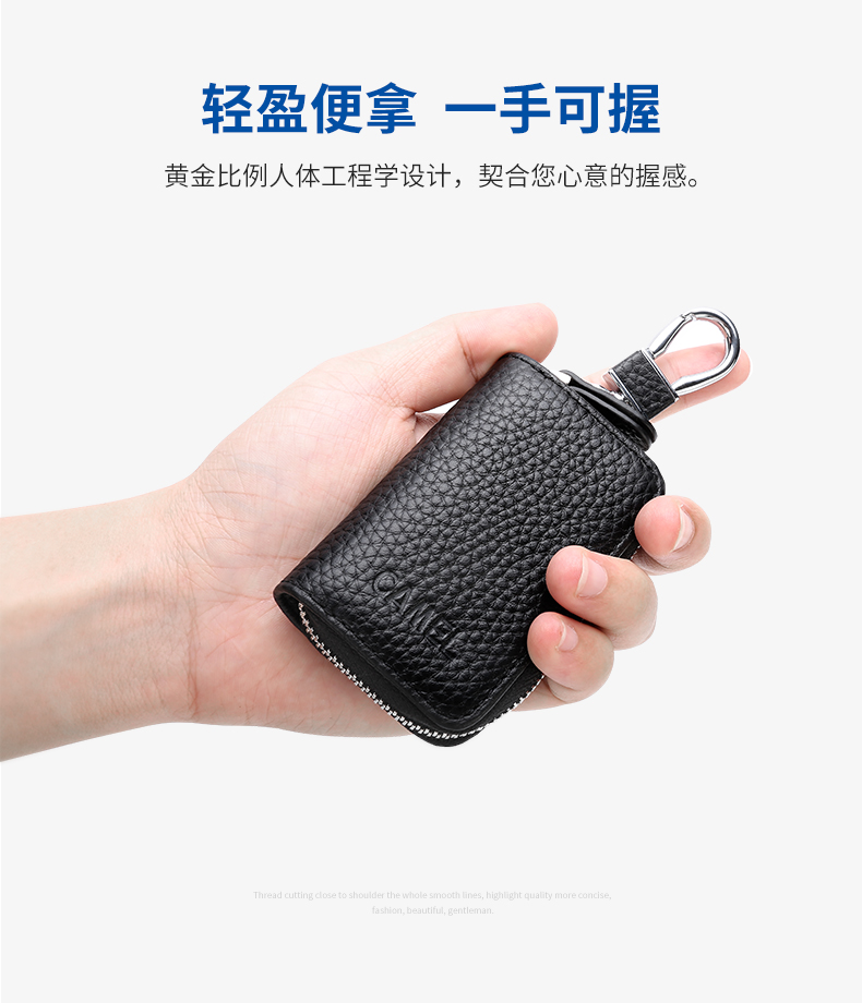 Lạc đà nam chính túi khóa da đa chức năng giải trí xe chìa khóa túi đơn giản thắt lưng treo gói thẻ di động - Chủ thẻ bóp da cá sấu