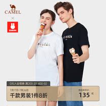Camel mens summer short-sleeved couple T-shirt pure cotton ZUBISU joint T-shirt casual comfortable trend