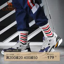 Camel mens shoes spring mens and womens thick-soled height-increasing retro Daddy shoes Casual light color running sneakers