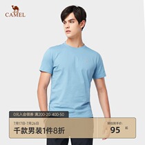 Camel mens 2021 summer new mens short-sleeved t-shirt tide brand summer clothes animal print half sleeve