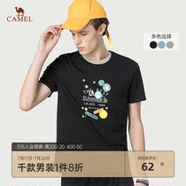Camel mens summer new cotton short-sleeved t-shirt mens printed top street trend fashion youth