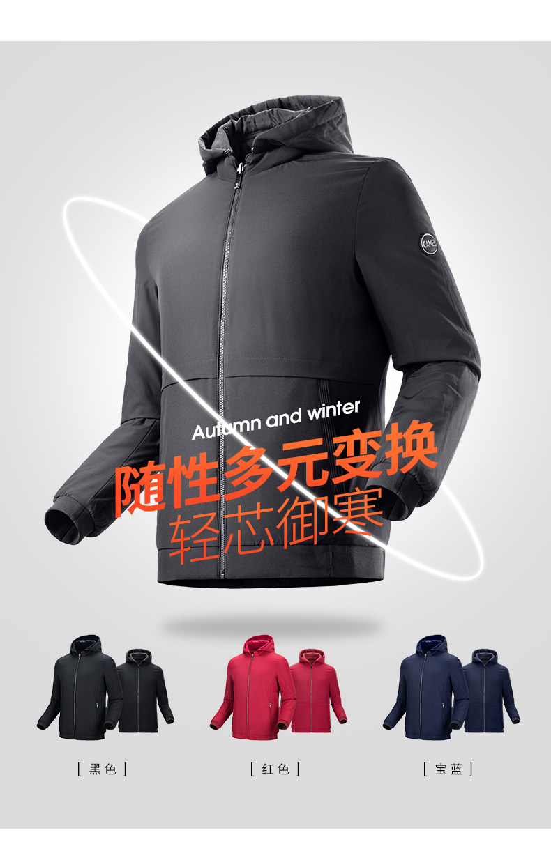 骆驼 男士休闲工装风 双面穿棉服 图1