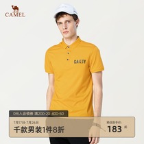 Camel mens summer new youth casual polo shirt mens short-sleeved loose printing tide lapel t-shirt