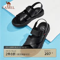 Camel mens shoes summer new mens non-slip cool drag cowhide sports leather beach shoes casual sandals men