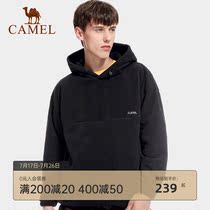 Camel outdoor 2021 autumn and winter new fleece jacket male anti-static warm wild hooded pullover sweater female