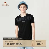Camel mens summer new mens printing short-sleeved t-shirt half-sleeve base shirt slim fashion trend brand