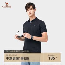 Camel mens 2021 summer new short-sleeved Polo shirt mens trend printing lapel t-shirt top base shirt