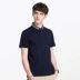 Lạc đà nam mùa hè áo mới cổ áo lụa tơ tằm ngắn tay áo thun cotton áo sơ mi cotton hàng đầu - Áo phông ngắn Áo phông ngắn