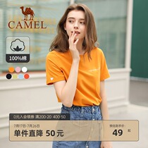 Camel womens t-shirt pure cotton new net red thin ins tide short-sleeved base super fire slim fashion top