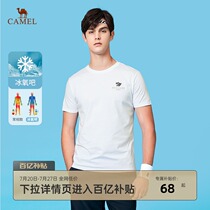 Camel mens 2021 summer new round neck short-sleeved t-shirt mens Korean version of casual embroidery half-sleeve t-shirt top tide