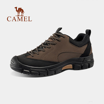 Camel hiking shoes mens new first layer cowhide dad hiking shoes mens non-slip wear-resistant cushioning sports outdoor shoes
