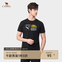Camel mens 2021 summer new round neck short sleeve t-shirt mens fashion brand cotton t-shirt printing base top