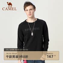 Camel mens spring and autumn mens pullover crew neck top Korean version of the trend casual sweater boys base shirt