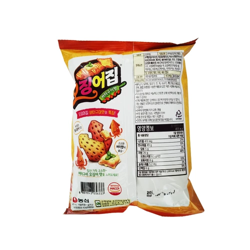 Корейские оригинальные импортные продукты питания Корейские закуски Ломтики кальмара Nongshim 78 г хрустящих и вкусных воздушных кальмаров