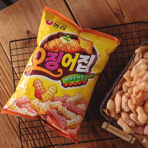 Корейские оригинальные импортные продукты питания Корейские закуски Ломтики кальмара Nongshim 78 г хрустящих и вкусных воздушных кальмаров