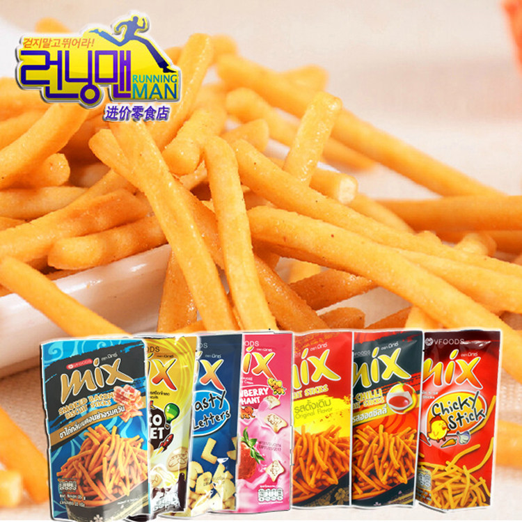 Thailand imported snacks VFOODS MIX crispy strips spicy chicken flavor Spicy snack snack snack food 30g
