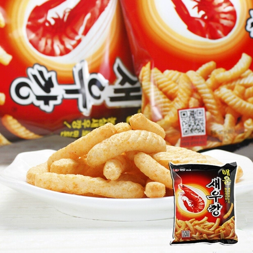 Корейские импортные закуски Nongshim, крекеры с креветками, пряные, соленые, хрустящие, 90 г, закуски, закуски, закуски
