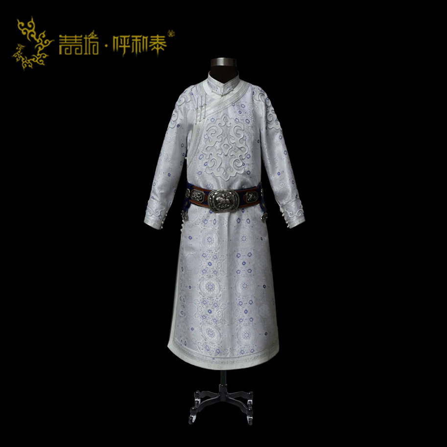 (Qingqingfang and Hetai) custom Mongolian fashion silk brocade men's Mongolian robe dress