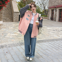 Maternity jackets for spring and autumn casual American street baseball uniforms loose belly-covering butt-covering tops for spring and autumn wear