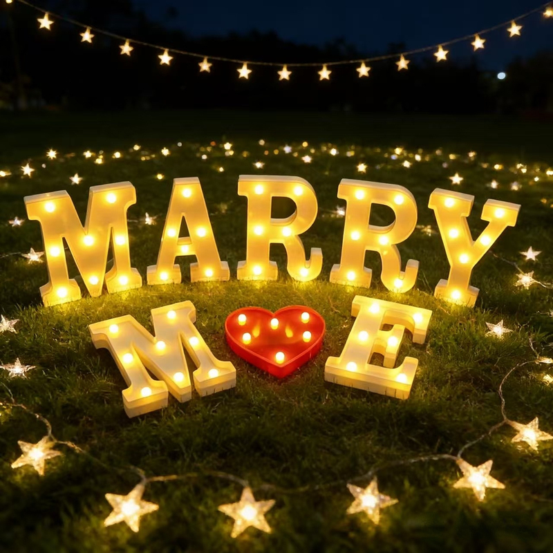 Large English "Marry Me" Proposal Light, Trunk Confession Led Light, Letter Light, Wedding Scene Decoration Atmosphere Light Large English "Marry Me" Proposal Light, Trunk Confession Led Light, Letter Light, Wedding Scene Decoration Atmosphere Light
