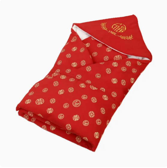 Newborn baby red hug quilt Pfaff was newborn hug quilt pure cotton spring and autumn thin wrap towel swaddle baby