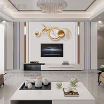 New Chinese splicing wood and wood fiber TV Background wall integrated wall panel Living room Atmospheric wall panel Quick-fit 3D high light
