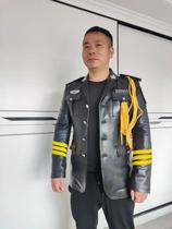 New Calf Leather Genuine Leather Genuine Leather Security Uniform Sales Department Image Post Protocol Uniform Air Machine Long Clothing Leather Control Uniform