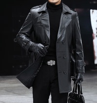 Henning Head Layer Cow Leather Leather Leather Leather Clothing Mens Wind Clothing Leather Collar Leather Jacket Jacket Jacket