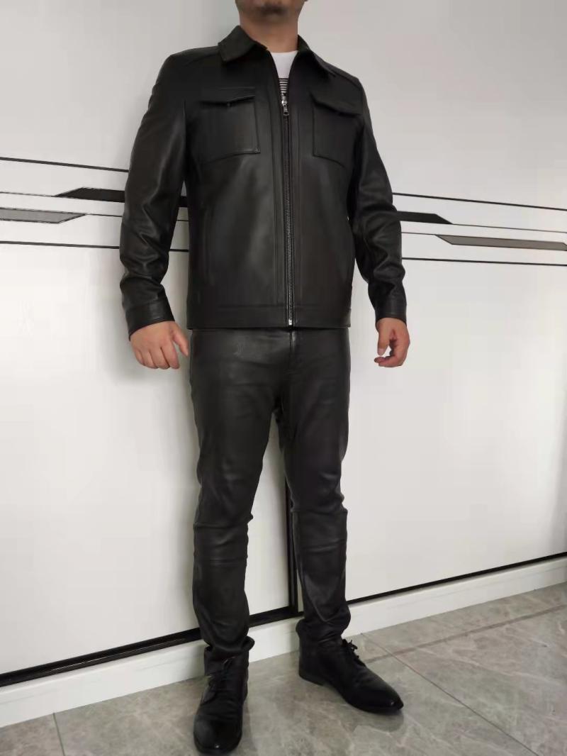 Autumn Winter New Casual Workout Men's Leather Leather Clothing Head Layer Cow Leather Short Leather Jacket Jacket Jacket Man Fashion Warm