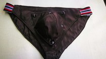 Double-sided double layer genuine leather briefs male solid design comfortable low waist travel free of washing leather texture sheepskin shorts