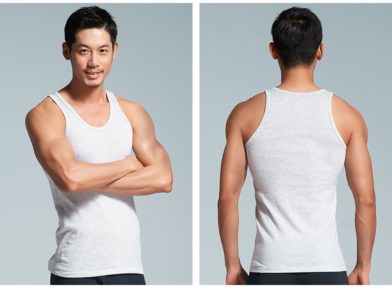 Áo thun cotton nam nên và mát mẻ Mới cổ tròn không tay thon gọn áo sơ mi nữ thanh niên dây đeo tay ngắn áo bra quây