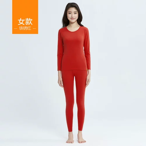 Термобелье, эластичные тонкие приталенные штаны, удерживающее тепло нижнее белье для пожилых людей, круглый воротник, для среднего возраста