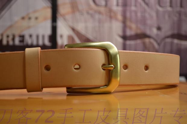 Knife 72 handmade custom new Italian A-grade fat vegetable tanned saddle leather primary color head layer cowhide retro belt
