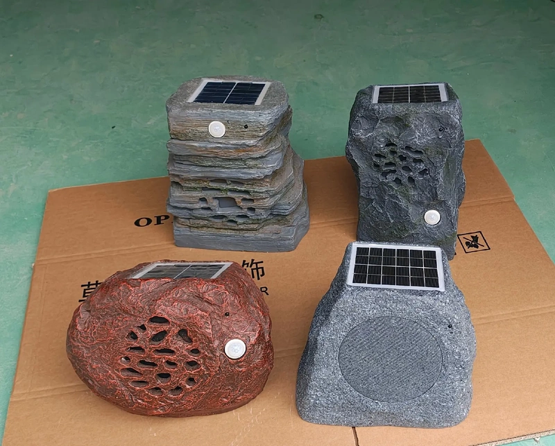Solar-Powered Bluetooth Speaker Waterproof Stone Speaker Infrared Sensor Timer Wireless Bluetooth Speaker for Guesthouses