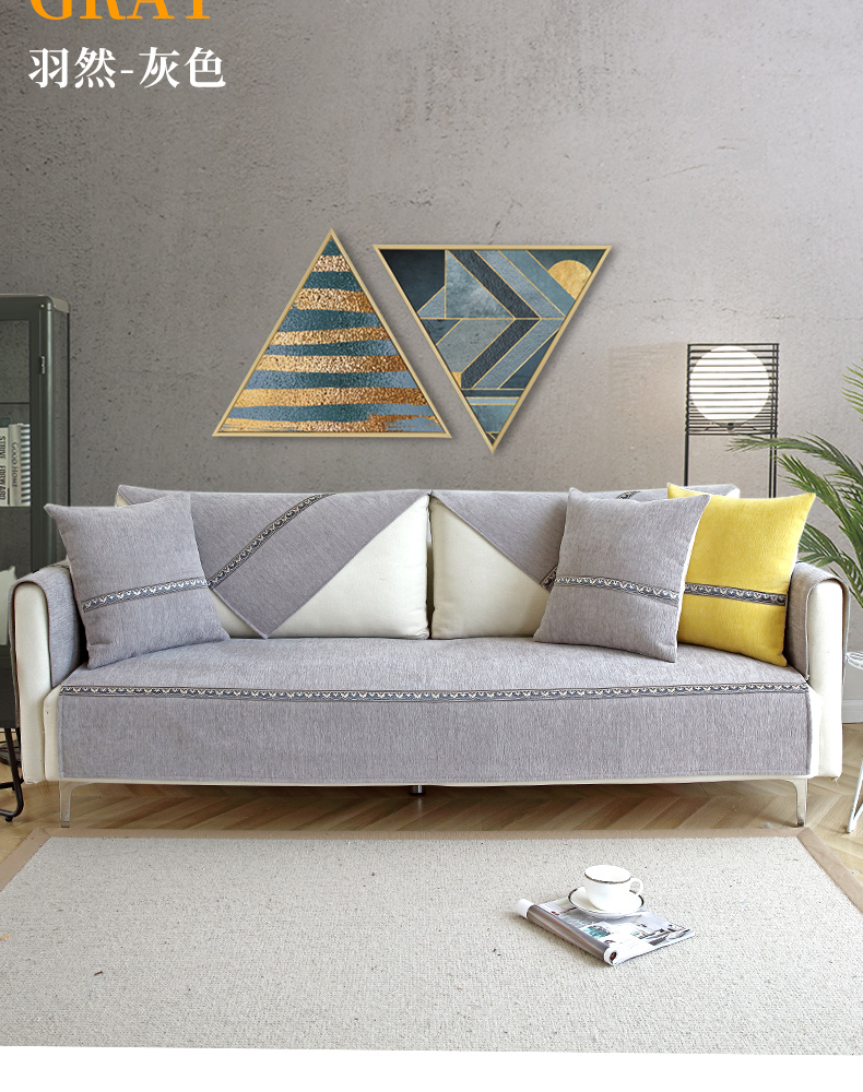 Bốn mùa phổ biến chống trượt vải chenille sofa đệm Bắc Âu đơn giản hiện đại đệm tùy chỉnh sofa che lại khăn - Ghế đệm / đệm Sofa thảm trải ghế sofa gỗ