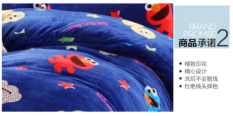 Coral quilt cover phim hoạt hình thiếu nhi Fala quilt cover sinh viên flannel dày ấm đơn duy nhất quilt cover duy nhất