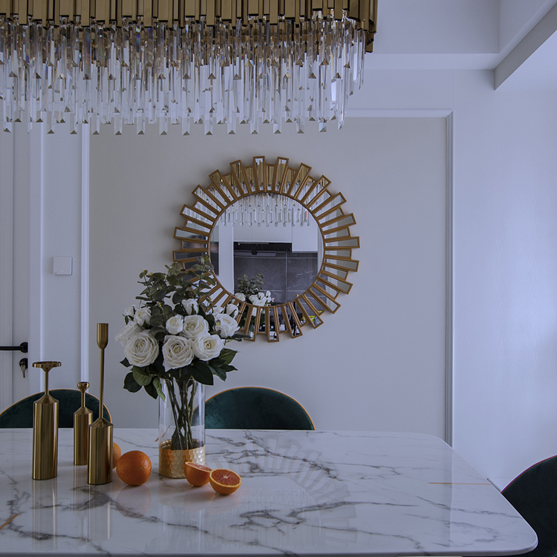 Round Neoclassical Mirror American Antique Bathroom Gantin Mirror Decoration Bathroom Wall Decoration Eurostyle Wall-mounted Brief M041 