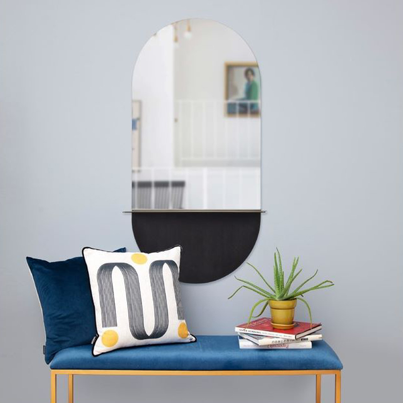 Nordic shelf mirror Arched wall-mounted bathroom mirror Guest dining room background wall art simple decorative mirror