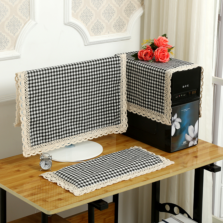 Cotton and linen LCD computer dust cover monitor cover scarf desktop all-in-one computer cover cover cloth 27 inch dust cover