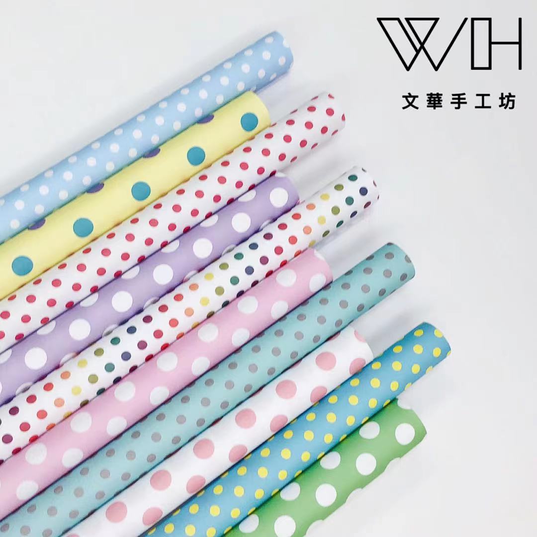 圣诞儿童节可爱通用生日拉花礼物礼盒包装纸套装手工圆点大张书皮详情5