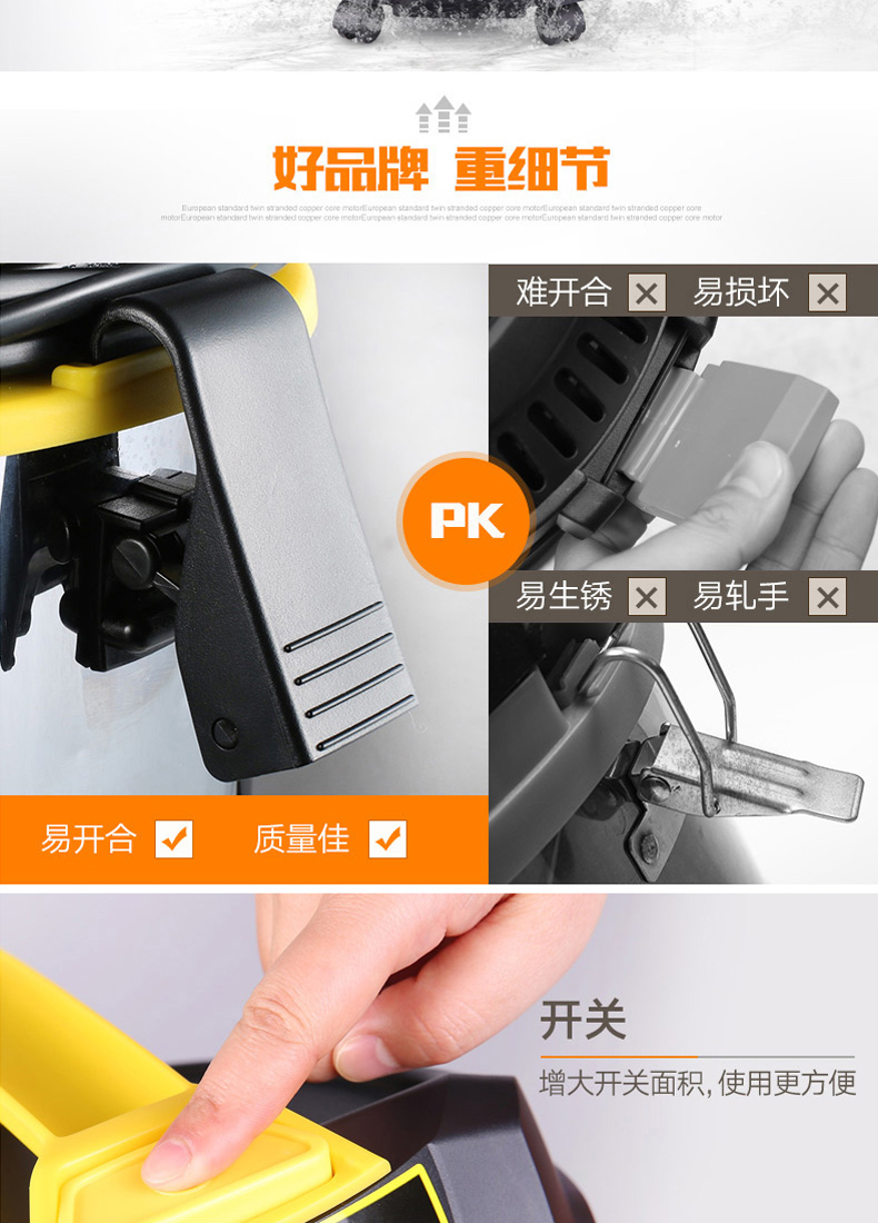 Baojiali máy hút bụi gia đình mạnh mẽ công suất cao nhỏ im lặng thảm cầm tay máy hút bụi công nghiệp GY308 - Máy hút bụi robot hút bụi lg