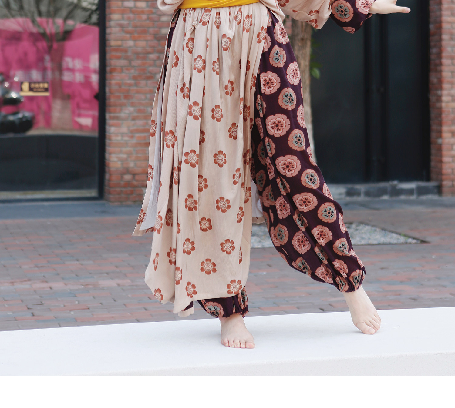 Китайцы одежда наборы 谜阿凰花临唐制圆领袍阔腿裤唐风汉元素汉服原创国风高端女装汉服