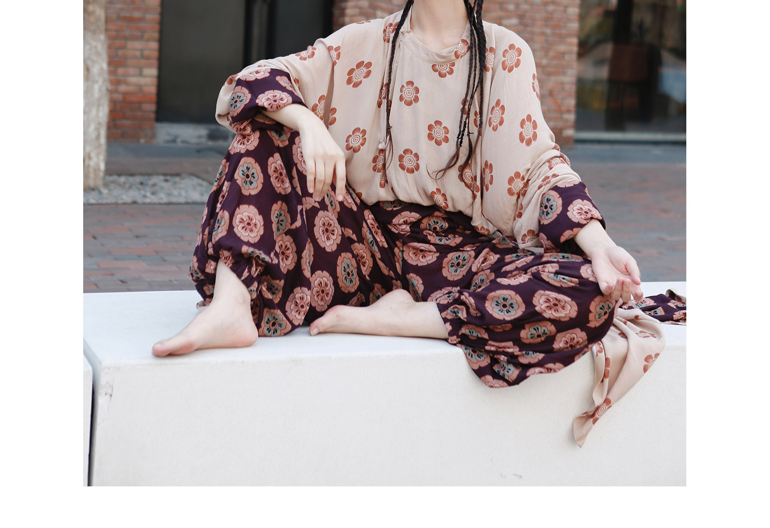 Китайцы одежда наборы 谜阿凰花临唐制圆领袍阔腿裤唐风汉元素汉服原创国风高端女装汉服